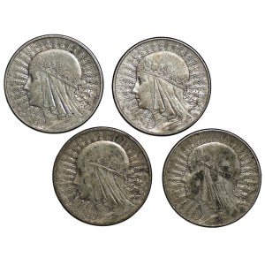 Zestaw 10 złotych 1932 Głowa kobiety