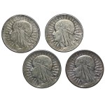 Zestaw 5 złotych 1932-34 Głowa kobiety