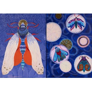 Hanna Pushkarova, Night Butterflies (diptych), 2026