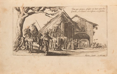Jacques Callot (1592 -1635), z cyklu Cyganie, Postój Romów (1), 1621-1625