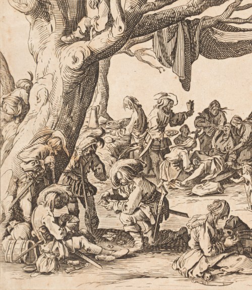 Jacques Callot (1592 -1635), z cyklu Cyganie, Przygotowanie posiłku (3), 1621-1625
