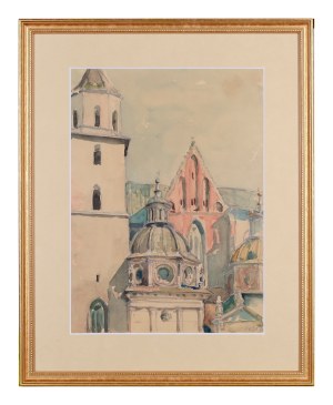Malarz NIEOKREŚLONY POLSKI (XX w.), Wawel - widok na kaplicę Wazów, 1922
