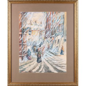 P. BAICYK? (20th century), Old Town—a snowstorm