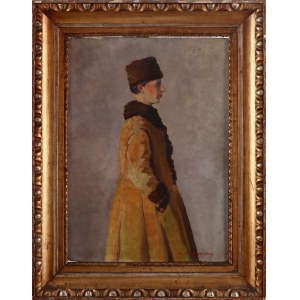 Tadeusz Roman RUTKOWSKI (1906 - 1981), Portret kobiety w stroju zimowym