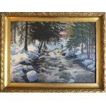 Maks HANEMAN (HANNEMANN) (1882-1941/1944 ?), « PAYSAGE D'HIVER AVEC UN RUISSEAU », 1931