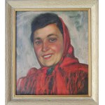 Czesław KURYATTO (1903–1951), PORTRAIT OF A WOMAN IN A RED SCARF