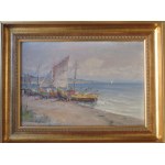 Eugeniusz DZIERZENCKI (1905–1990), FISHING BOATS ON THE SHORE