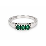 Silver Ring with Emeralds and White Sapphires