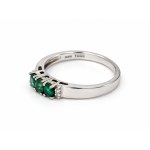 Silver Ring with Emeralds and White Sapphires