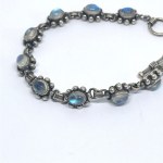 Silver bracelet with moonstones