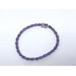 Silver bracelet with natural amethysts