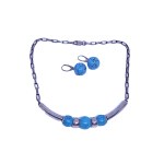 Silver set—necklace and earrings with gemstones, ORNAMENT (formerly ORNO), Warsaw