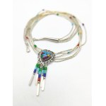Silver Navajo necklace with enamel