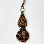 Silver pendant with jasper and a freshwater pearl