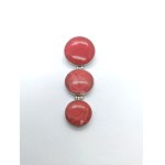 Silver pendant with a red coral bead