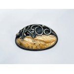 Silver hunting brooch with jasper