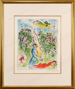 Marc CHAGALL (1887 - 1985), Nous habitons parmi les fleurs... (Żyjemy wśród kwiatów), z teki: Sur la terre des dieux (Na ziemi bogów), 1967