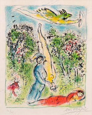 Marc CHAGALL (1887 - 1985), Nous habitons parmi les fleurs... (Żyjemy wśród kwiatów), z teki: Sur la terre des dieux (Na ziemi bogów), 1967