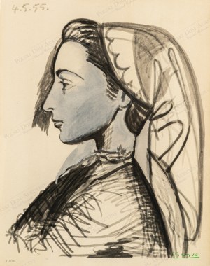 Pablo PICASSO (1881 - 1973), Portrait de Jacqueline (Portret Jacqueline), z teki: La flûte double, 1967