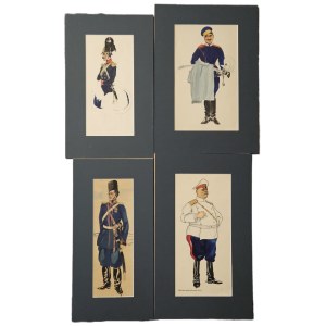 Artist Unknown, Set of 4 watercolors, early 20th century