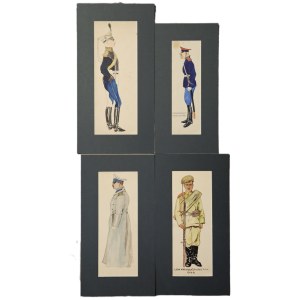 Artist Unknown, Set of 4 watercolors, early 20th century