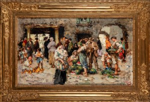 Vincenzo Irolli (Napoli 1860 - 1949), Market scene