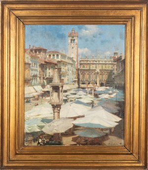 Rubens Santoro (Mongrassano 1859 - Napoli 1942), Verona, Piazza delle Erbe