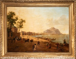 Scuola dell'Italia meridionale, inizio secolo XIX, View of Palermo with Mount Pellegrino