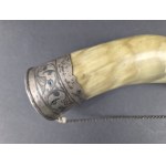 Horn set in silver. Niello. Russia. Caucasus