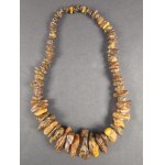 A chunky necklace made of antique amber. Approx. 220 g.