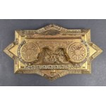 Decorative brass inkwell. 20th century.
