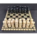 Miniature, decorative chess set made of mother-of-pearl. 20th century.