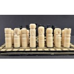 Miniature, decorative chess set made of mother-of-pearl. 20th century.