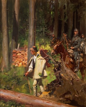 Wojciech Kossak (1856 Paryż - 1942 Kraków), Przejście przez las, 1919 r.
