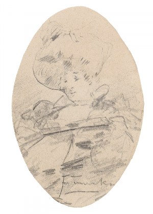Franciszek ŻMURKO (1859-1910), Kobieta w kapeluszu - Szkic okazjonalny