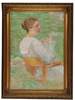 Jacek MALCZEWSKI (1854-1929), Kobieta w ogrodzie, 1919