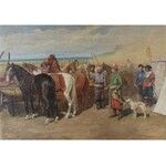 Antoni PIOTROWSKI (1853-1924), Pan referendarz kupuje konie, 1918