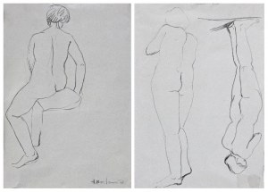 Henryk BERLEWI (1894-1967), Szkice postaci - rysunek dwustronny,1938