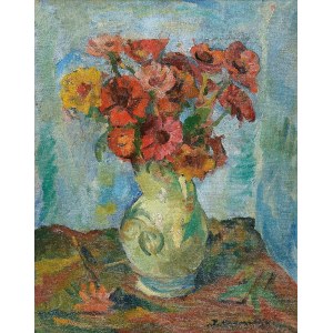 Jan KARMAŃSKI (1887-1958), Kwiaty w wazonie, 1954