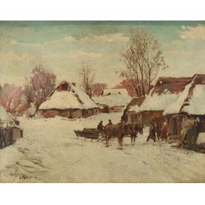 Józef GRACZYŃSKI (1866-1939), Wioska zimą