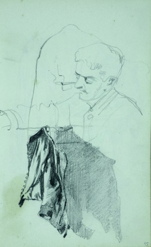 Stanisław Kaczor Batowski (1866-1945), Popiersie młodego mężczyzny oraz studium światłocieniowe wiszącego surduta