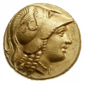 stater ok. 330-320 pne, Aw: Głowa Ateny w prawo, Rw: Ni...