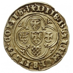 floren z lat 1418-1429, Aw: W czwórlistnej rozecie pięć...