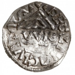 denar 995-1002, mincerz Viga (WICL), Aw: Dach kościoła,...