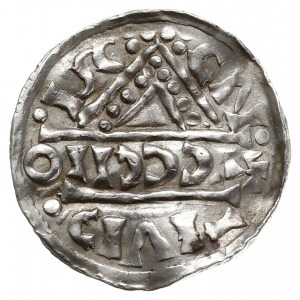 denar 1018-1026, mincerz Ag (CCCIIO), Aw: Dach kościoła...
