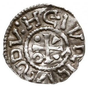 denar 995-1002, mincerz VIICI (Vaz), Aw: Dach kościoła,...
