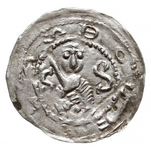 denar z lat 1157-1166, Aw: Popiersie księcia na wprost ...