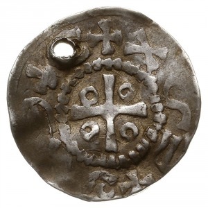 naśladownictwo denara saksońskiego Ottona III, Aw: Krzy...