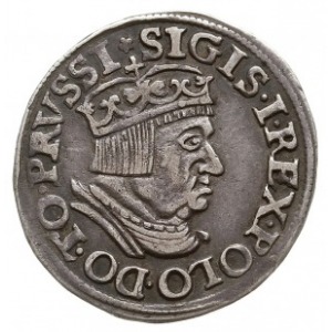 trojak 1536, Gdańsk, odmiana z węższą głową króla, końc...