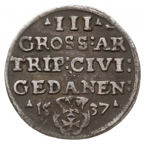 trojak 1537, Gdańsk, odmiana z końcówką napisu GEDANEN,...